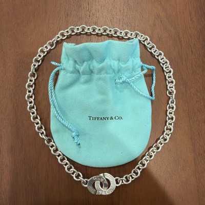 Tiffany & Co. Sterling Silver Interlocking Circles Clasp Necklace 16.5'' [036WEA]