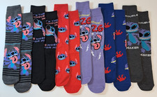 Stitch Disney Socks Men's Casual Crew Socks 6 Pairs Mens Size 8-12 Bioworld NEW