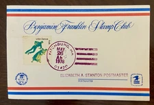 USPS Benjamin Franklin Stamp Club May 26, 1978 Stamp Postmaster Signed