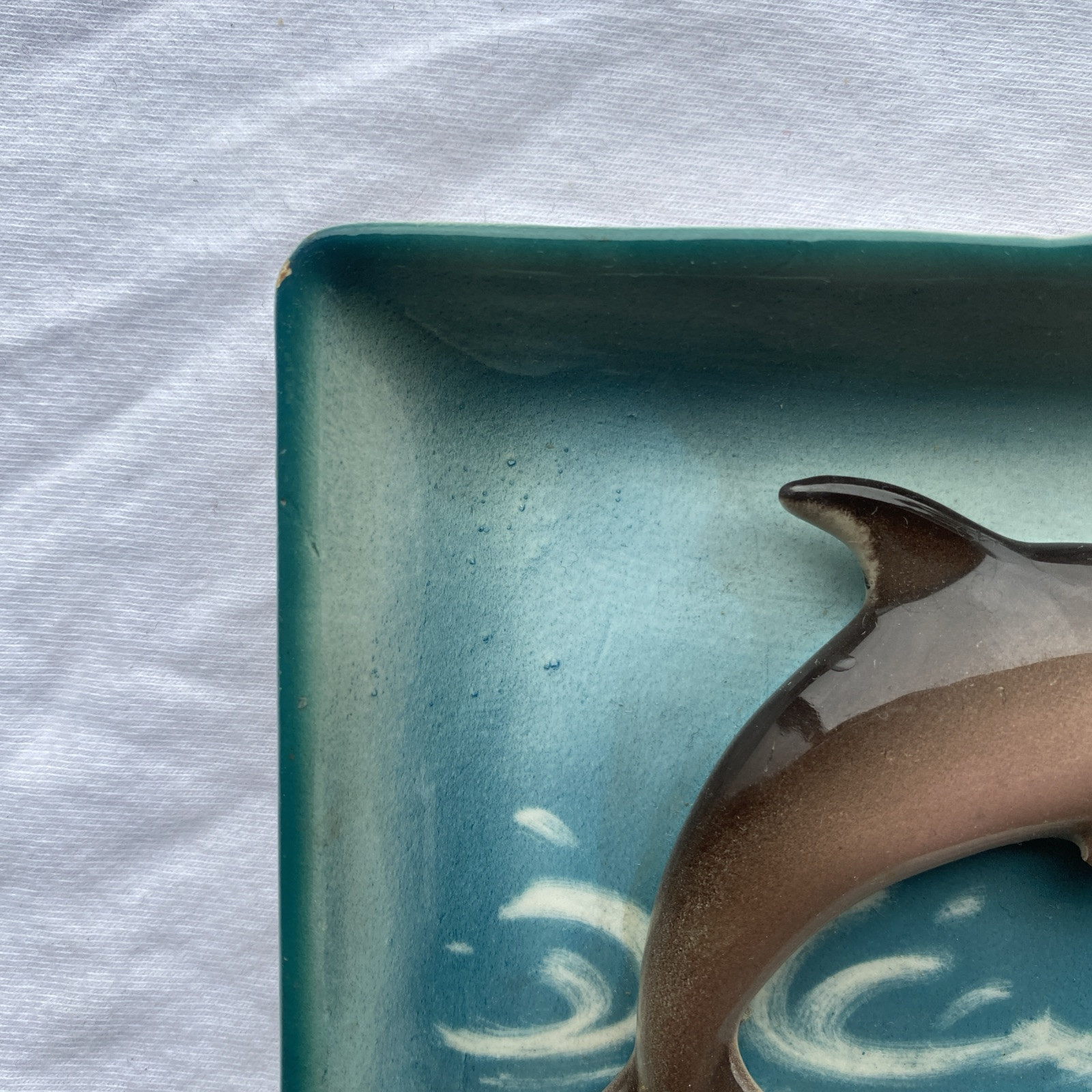 Vintage Ceramic Marine Life Dolphin  Ashtrays Japan