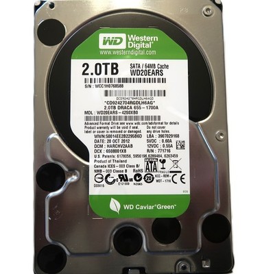 WD WD20EARS-42S0XB0 HARCHV2AAB (WCC1) Thailand 2TB 3.5'' Sata HDD OCT/2012