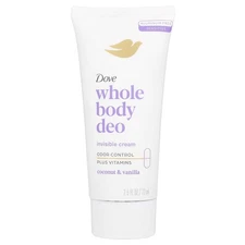 Dove Whole Body Aluminum Free Deodorant Cream, Coconut & Vanilla, 2.5oz
