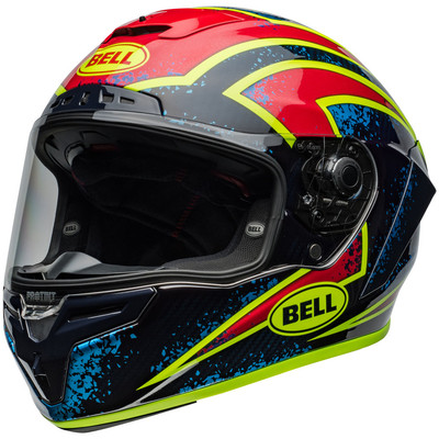 Bell Race Star Flex DLX 06 - Xenon Gloss Blue/Retina - SALE Motorradhelm