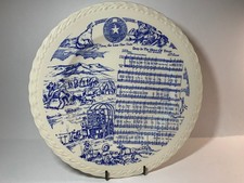 VERNON KILNS POTTERY 1941 PLATE DEEP IN THE HEART OF TEXAS SONG STATE ANTHEM