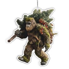 Bigfoot Christmas Ornament   Double-Sided Sasquatch Tree Ornament, Big Foot C...
