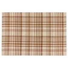 2 Currant Cream Brown Plaid Woven Cotton Country Cottage Placemats 13x19