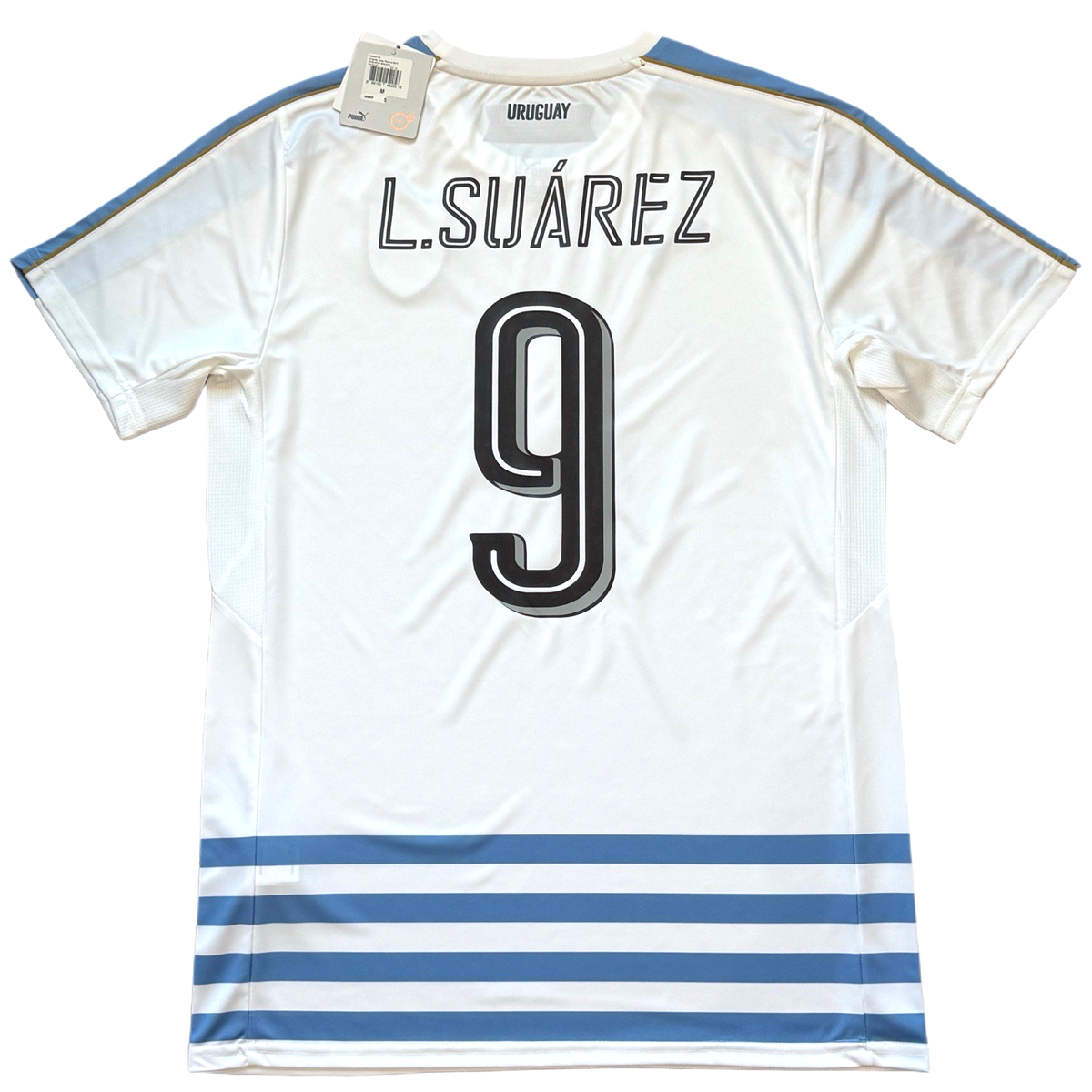 2016 Uruguay Away Jersey #9 Luis Suarez Medium Puma Soccer Copa