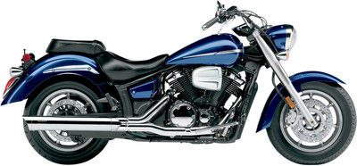 Cobra 4'' Chrome Scalloped Tip Slip-On's Exhaust V-Star 1300 2007-2015 #2275