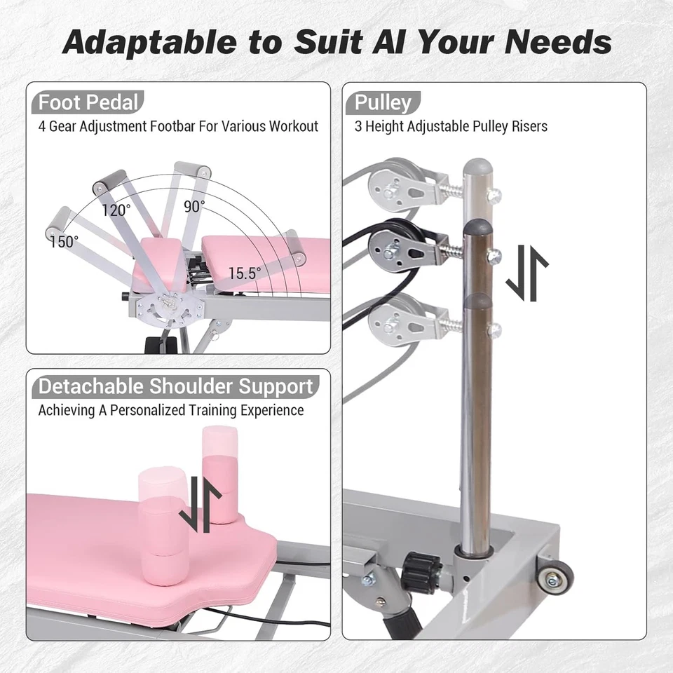 GARVEE Pilates Reformer Plegable Reformer Pilates Máquina Estudio y Apartamento y Gimnasio Foto 4 de 4