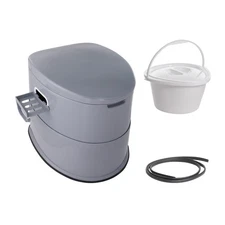 Uimoso Portable Camping Toilet Inner Bucket w/ Lid Phone Shelf and Paper Holder