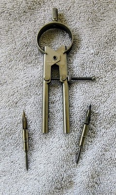  VINTAGE DRAFTING COMPASS / DIVIDER INTERCHANGABLE TIPS MACHINIST / TOOLMAKER 