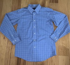 BROOKS BROTHERS BOYS BLUE CHECKERED BUTTON DOWN SIZE 16 EXCELLENT COND LD8
