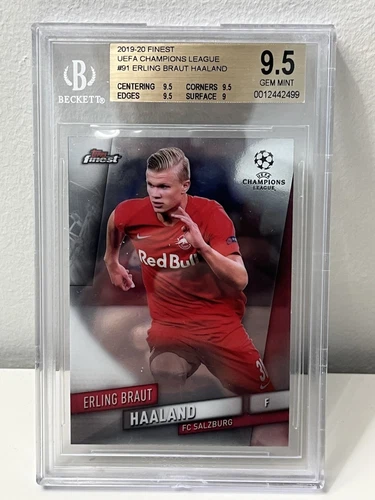 2019-20 FINEST UEFA CHAMPIONS LEAGUE ERLING HAALAND RC BGS 9.5 GEM MINT