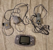 Tested Nintendo Game Boy Advance Clear Glacier Console AGB-001 +Car & AC Adaptor