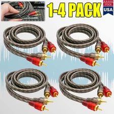 1/4PACK  RCA Audio Cable Twisted Pair with Noise Reduction Interconnect Amp Wire