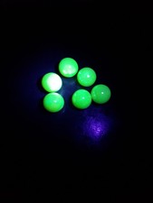 6 X Uranium Glass Green Marble Shooter 1" USA UV Reactive GLOWS