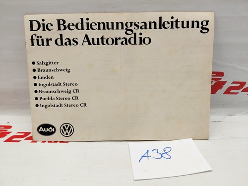 BEDIEHNUNGSANLEITUNG VW AUDI RADIO SALZGITTER BRAUNSCHWEIG EMDEN INGOLSTADT RAR
