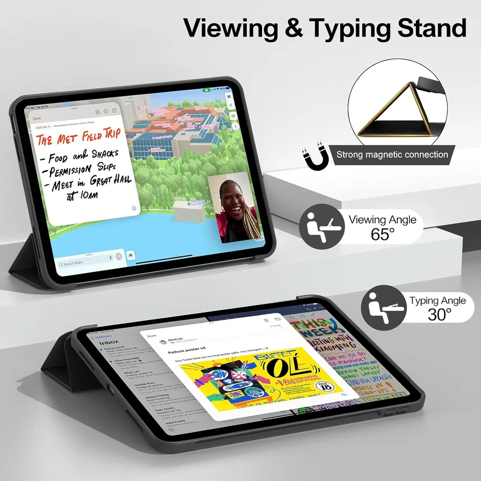 Smart Leather Stand Case For iPad 11/10/9/8/7/6/5th Gen Air Pro 11 13 Mini Cover - Image 3 of 4