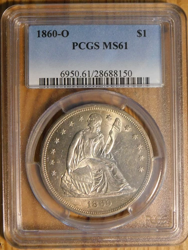 1860 O Liberty Seated Dollar *PCGS  MS 61*