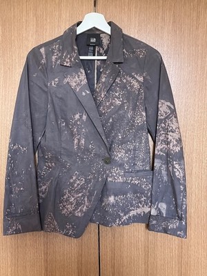 Lilith Paris Asymmetrical Grey Abstract Blazer Jacket Rose Off-White   Fr 38 / S