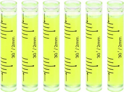 HARFINGTON 6pcs Small Cylindrical Bubble Level Vials 9x50mm PMMA Mini 