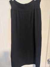 Vtg Liz Claiborne Skirt MEDIUM Lambswool Angora Gray Stretch Aline Maxi