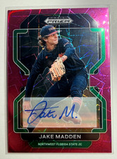 2022 Panini Prizm Draft Picks Pink Velocity Jake Madden Auto #PDP118