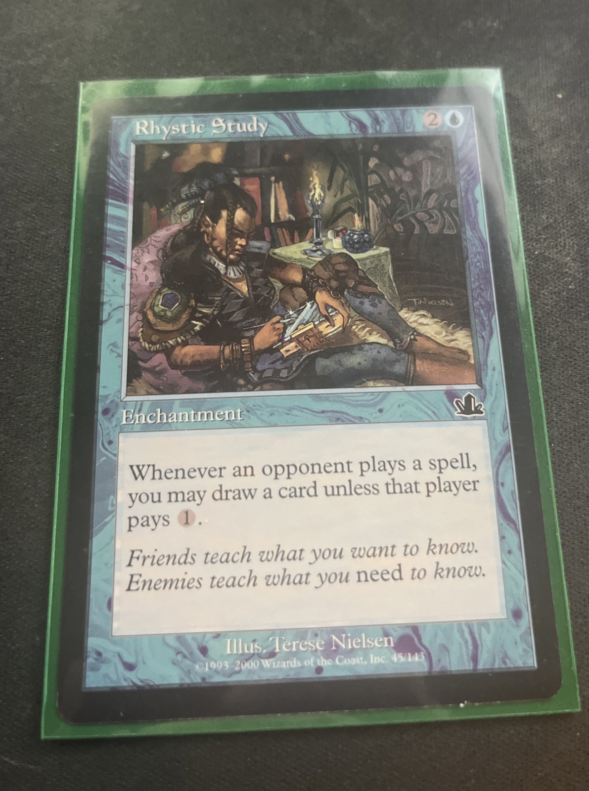 Rhystic Study Prophecy Magic the Gathering Card, Regular NM/LP Condition