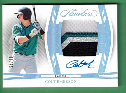 2024 PANINI FLAWLESS COLT EMERSON AUTO JERSEY PATCH 1/25 MARINERS