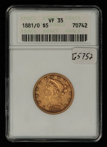 1881/0 G$5 Liberty Head Gold Half Eagle - RPD - Soapbox ANACS VF 35 - SKU-G5752