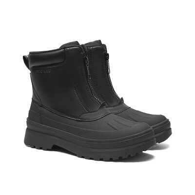 Men Snow Boots Insulated Waterproof Winter Fur Lined Zipper Work Hiking  Boots