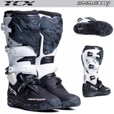 STIVALI OFF-ROAD CROSS ENDURO TCX COMP EVO 2 BLACK WHITE CAMO SUOLA MICHELIN
