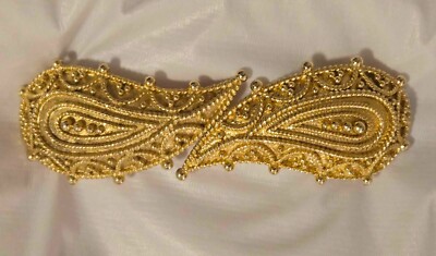 Vintage 1984 Mimi Di N Paisley Belt Vintage Mimi Di N Large Gold Tone Paisley Belt Buckle, C  main image 4