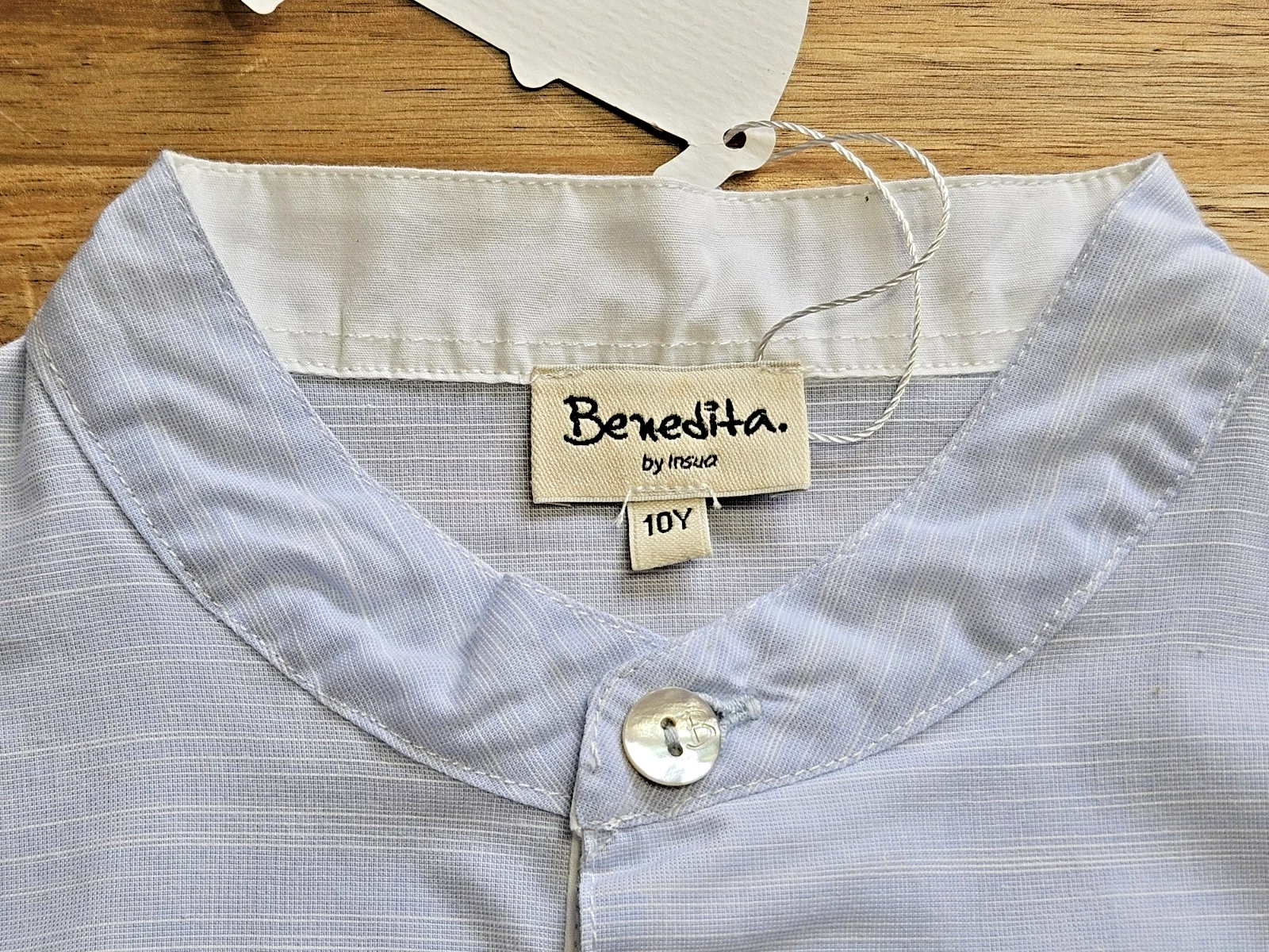 Benedita boys Linen tunic summer shirt cotton Portugal made light blue 10 years