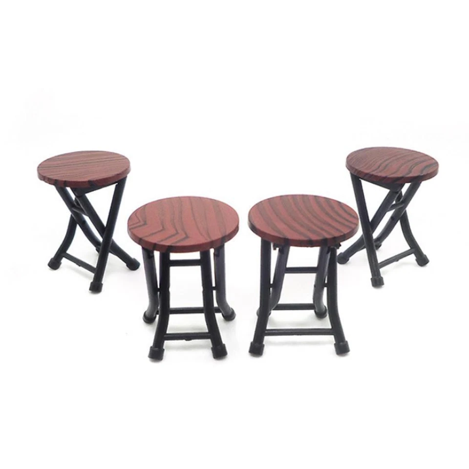 1/12 Kit Di Mobili Per La Camera Delle Bambole In Miniatura Set Di Sedie Da - Immagine 2 di 4