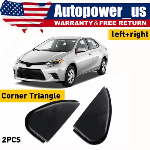 Side Mirror Triangle Corner Molding Fender Trim 2Pcs For 2014-16 Toyota Corolla