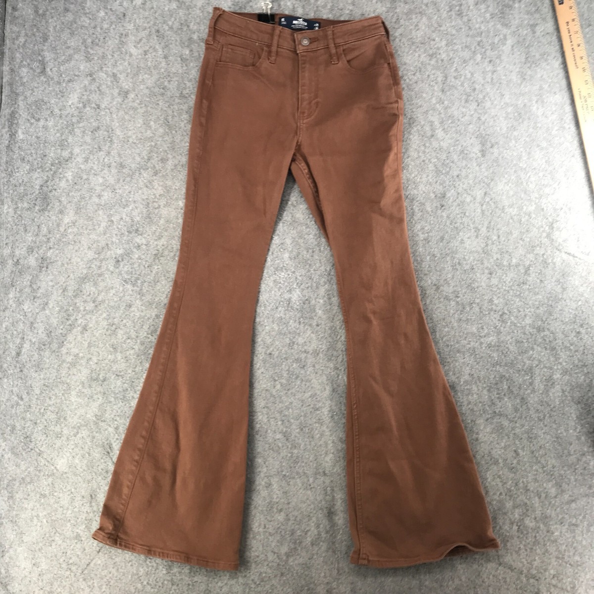 Hollister Jeans Womens Size 1S (25x30) Brown High Rise Vintage Flare Y2K  Stretch