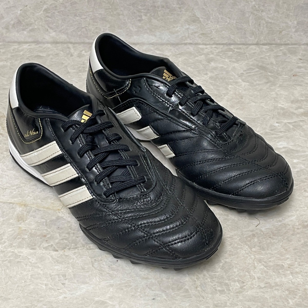 Adidas adiNova Traxion Soccer Cleats Mens 7.5 Turf Shoes Black White Leather Adidas adiNova Traxion Soccer Cleats Shoes Mens 7 Black  main image 2