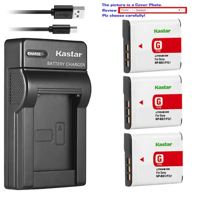 Kastar Battery Slim USB Charger for Sony NP-BG1 NP-FG1 & Sony Cyber-shot DSC-W50