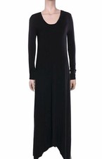 T ALEXANDER WANG Sz M Black Stretch Jersey Asymmetrical Hem Maxi Dress