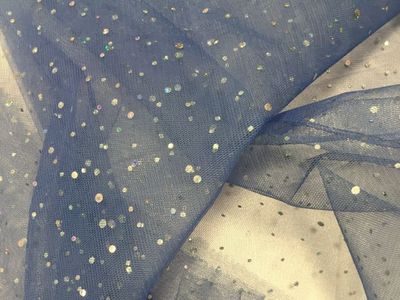 Paillettenstoff Glitzer-Tüll, 150 Cm Breit, 5 M Lang – Blau, Für DIY Hochzeitskleider, Deko & Tutus