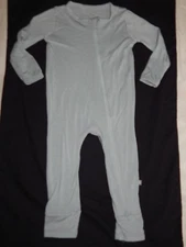 HTF Kyte Baby Boy 12-18 Slate Blue Coverall Worn Once Hung to dry Zipper Bamboo