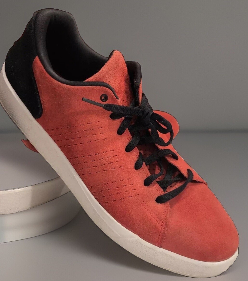 Adidas Sz 10 D Shoes Rose Lakeshore Suede Red Black Low Top