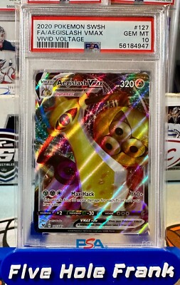 Pokemon SWSH Vivid Voltage #127 Aegislash VMAX FA PSA 10 GEM Pokemon SWSH Vivid Voltage #127 Aegislash VMAX FA PSA 10 GEM