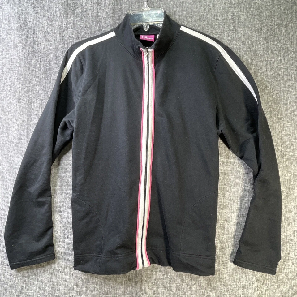 Jaqueta Cappagallo Feminina M. Zíper Completo Pista Decote Simulado Listra Preta Rosa WS16 - Imagem 2 de 4