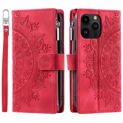 Zipper Totem Leather Wallet Phone Case For Xiaomi Redmi Note 7 8 9 10 11 Pro 9T