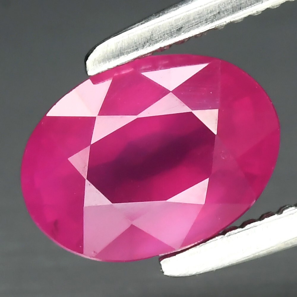 1.13ct 6.5x5mm Oval Natural Unheated Pinkish Red Ruby Gemstone