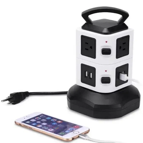 Vertikale Überspannungsschutz Steckdosenleiste Turm USB Ports Steckdose 6 Fuß Verlängerungskabel - Bild 2 von 12