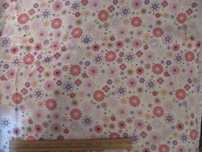 New Flannel Fabric, 3.25 yards, Flower theme in pinks and purples
