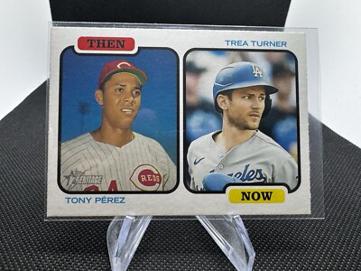 2022 Topps Heritage #TAN-PT Tony Perez Trea Turner Then and Now E1